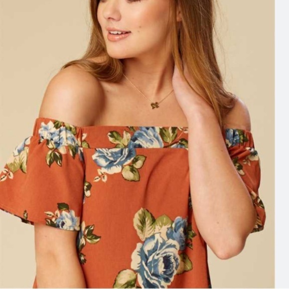 Altar’d State Dress Off the Shoulder Ruffle Sleeve Floral size L - Picture 7 of 7